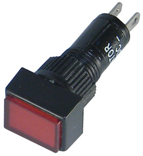 12VDC LED Panel Indicator-Red, 8mm  X 11mm Rectangular
